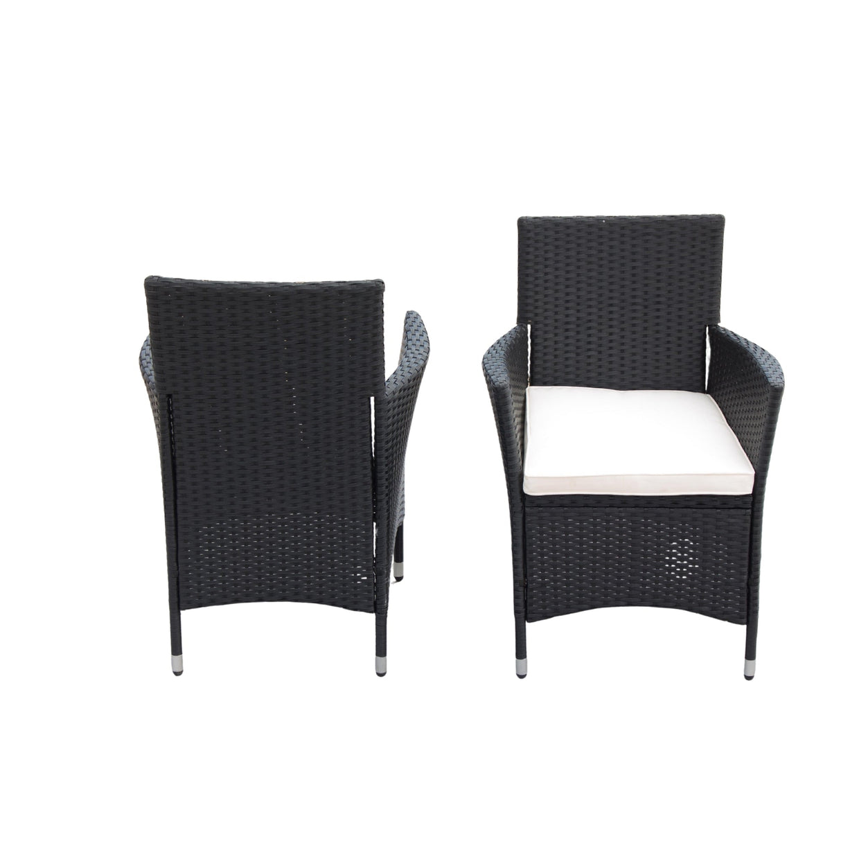 EELIFEE 5-Piece Outdoor Patio Wicker Dining Set with Acacia Wood Top