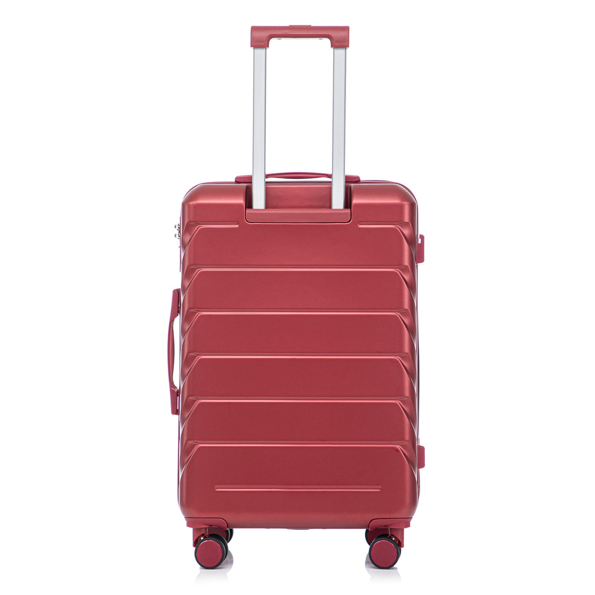 Set of 3 ABS Spinner Wheel Luggage in Wine Red - 20", 24", and 28"