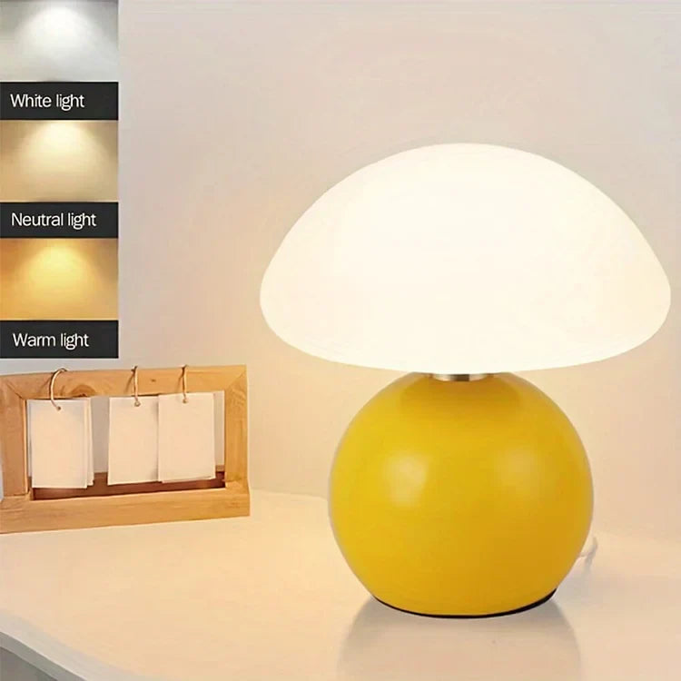 Mushroom Table Lamp French Cream Bauhaus Style Bedside Light
