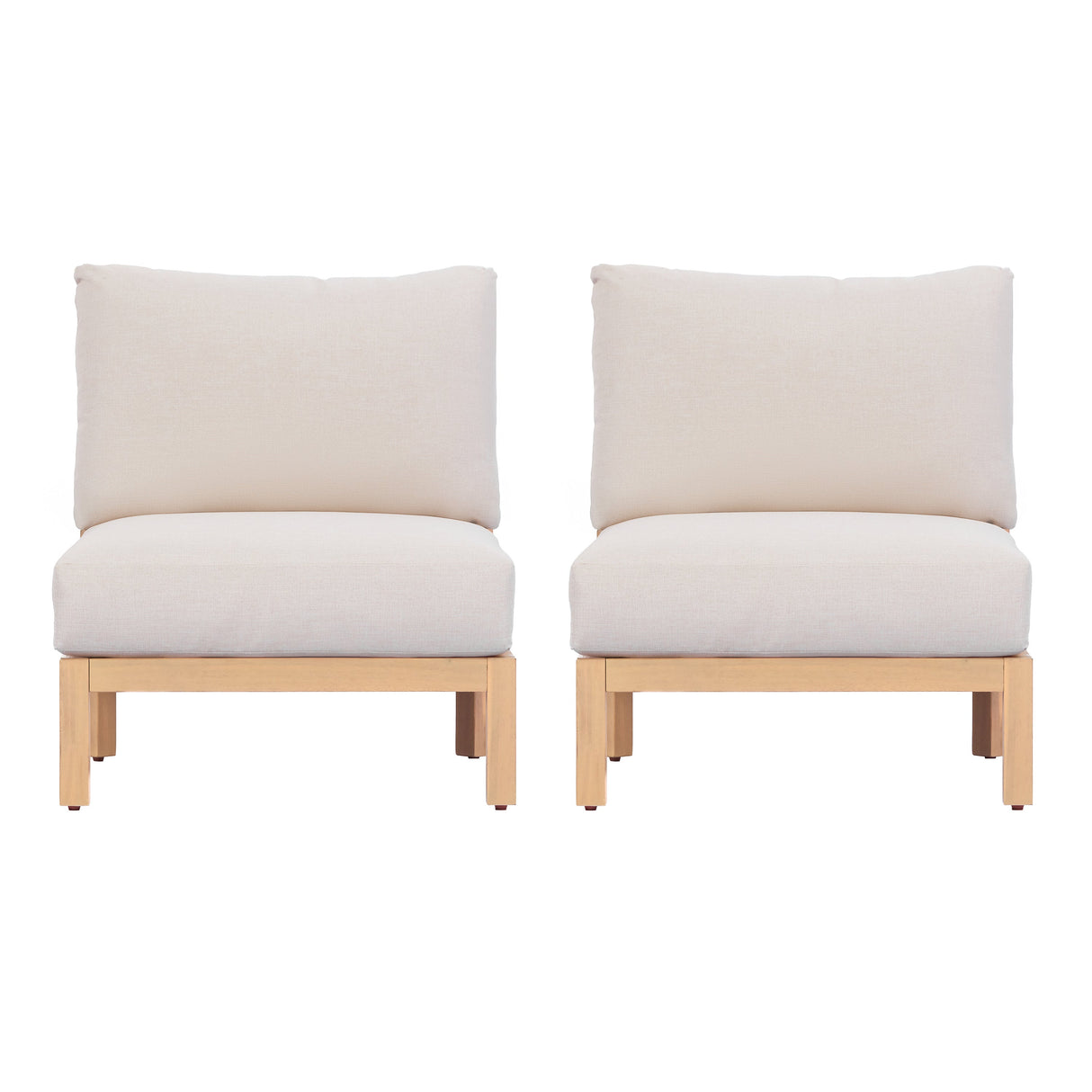 Acacia Wood Patio Furniture Club Chair Set of Two