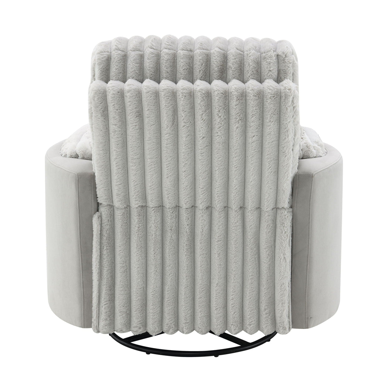 Emee Corduroy Glider Recliner With Swivel - Gray