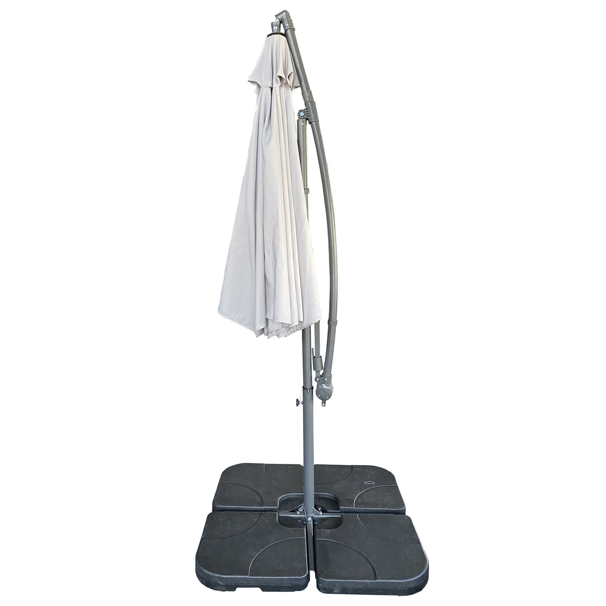 10 Ft Offset Cantilever Patio Umbrella With Crank And Tilt Adjustment - Gray - Base Not Included