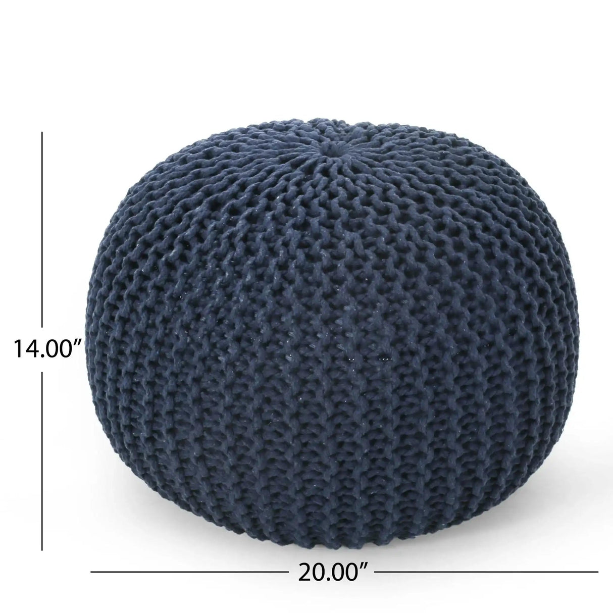 Bordeaux Knitted Cotton Round Pouf Ottoman Floor Cushion