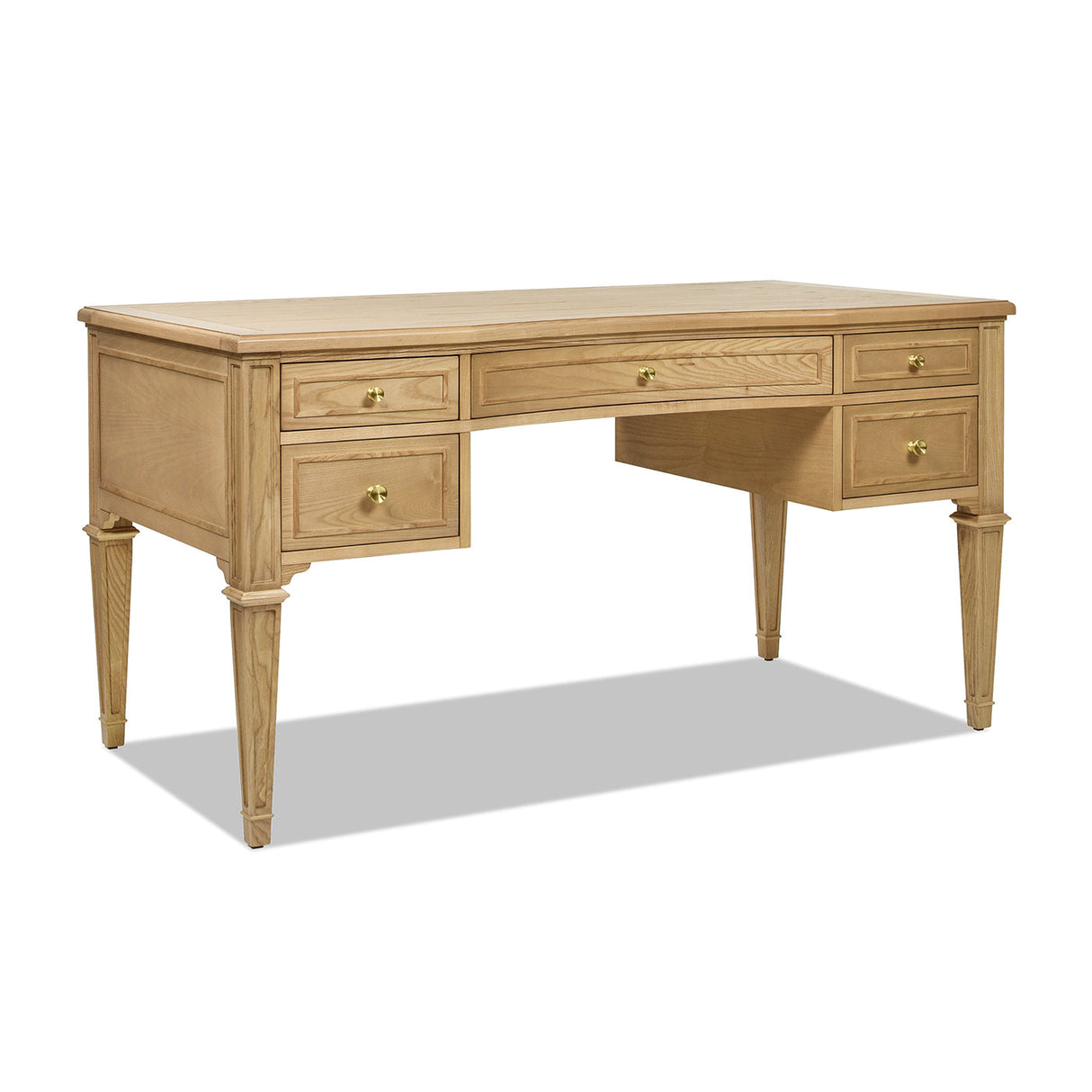 Dauphin Gold Accent 5-Drawer Wood Executive Desk