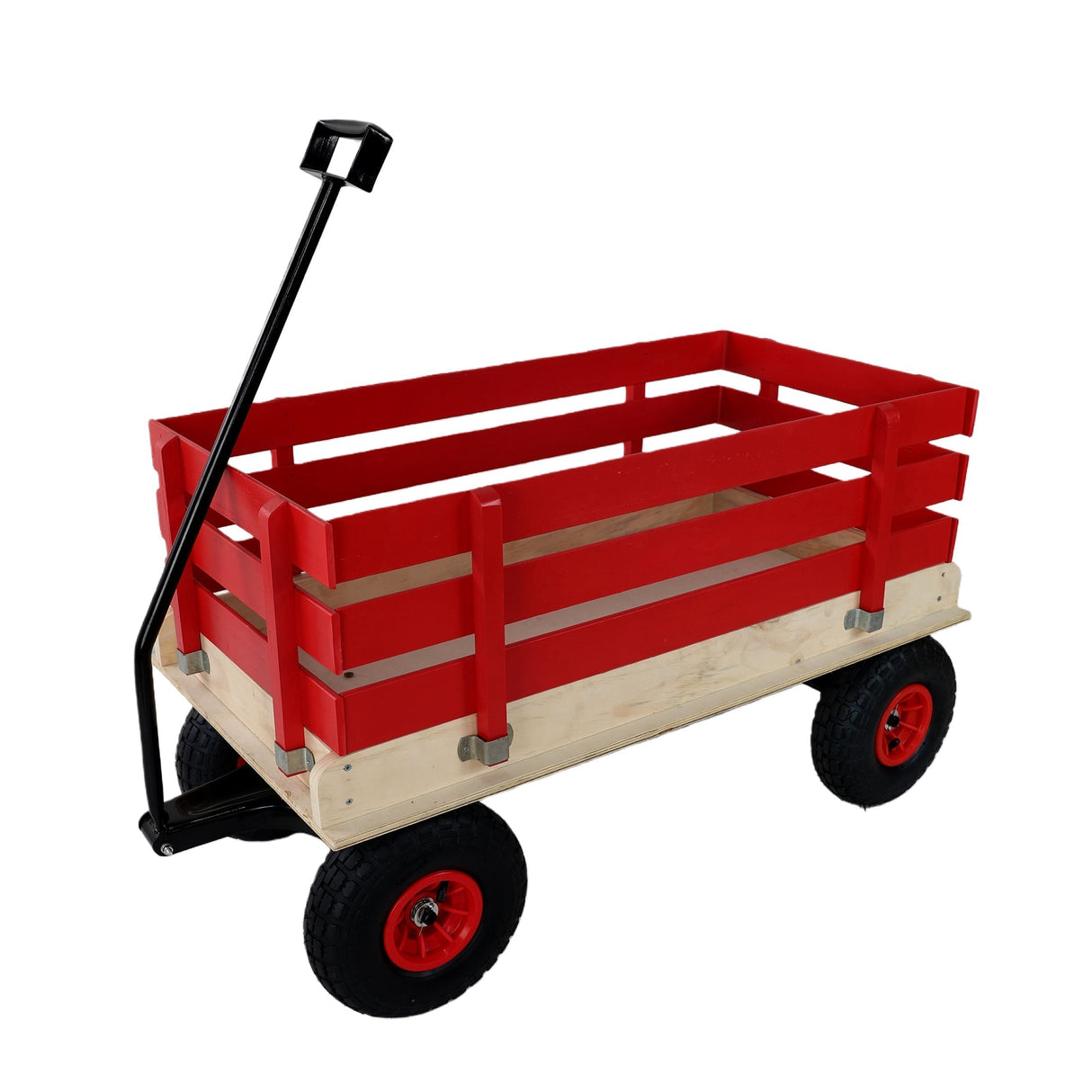 Children's and garden wooden carriagesall-terrain rubber inflatable wheelers