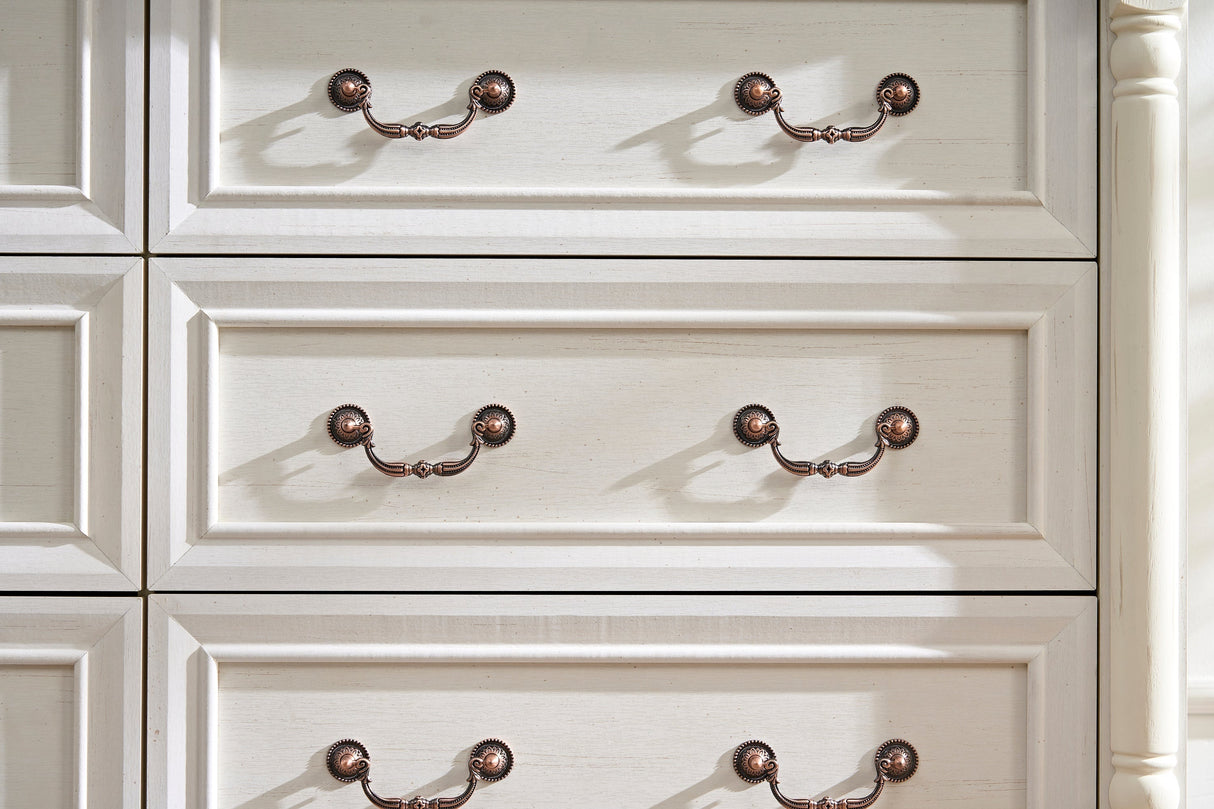 Farmhouse Style 6 Drawer Dresser Chest with Base Wooden Rustic Chest