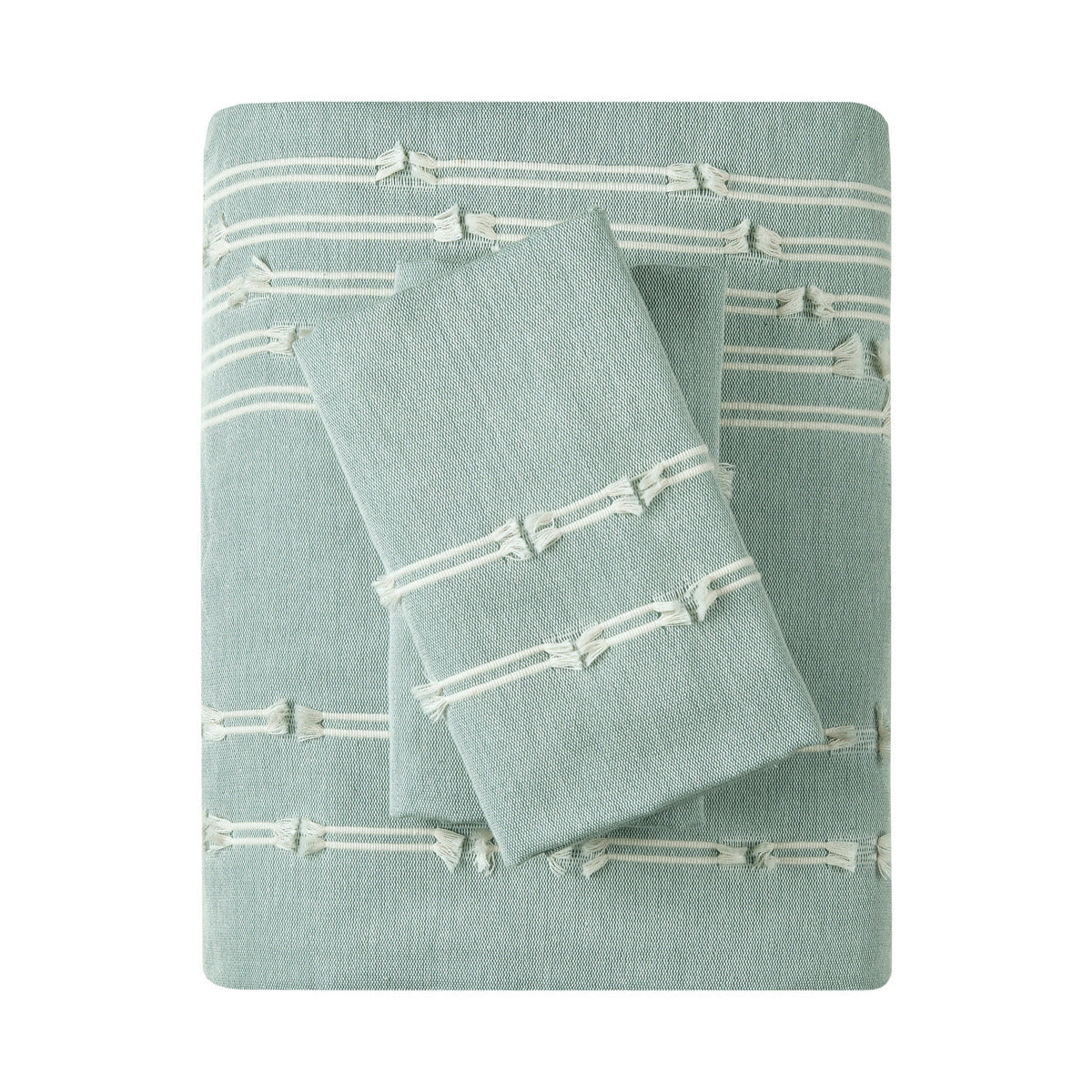 King/Cal King 3 Piece Cotton Jacquard Duvet Cover Set