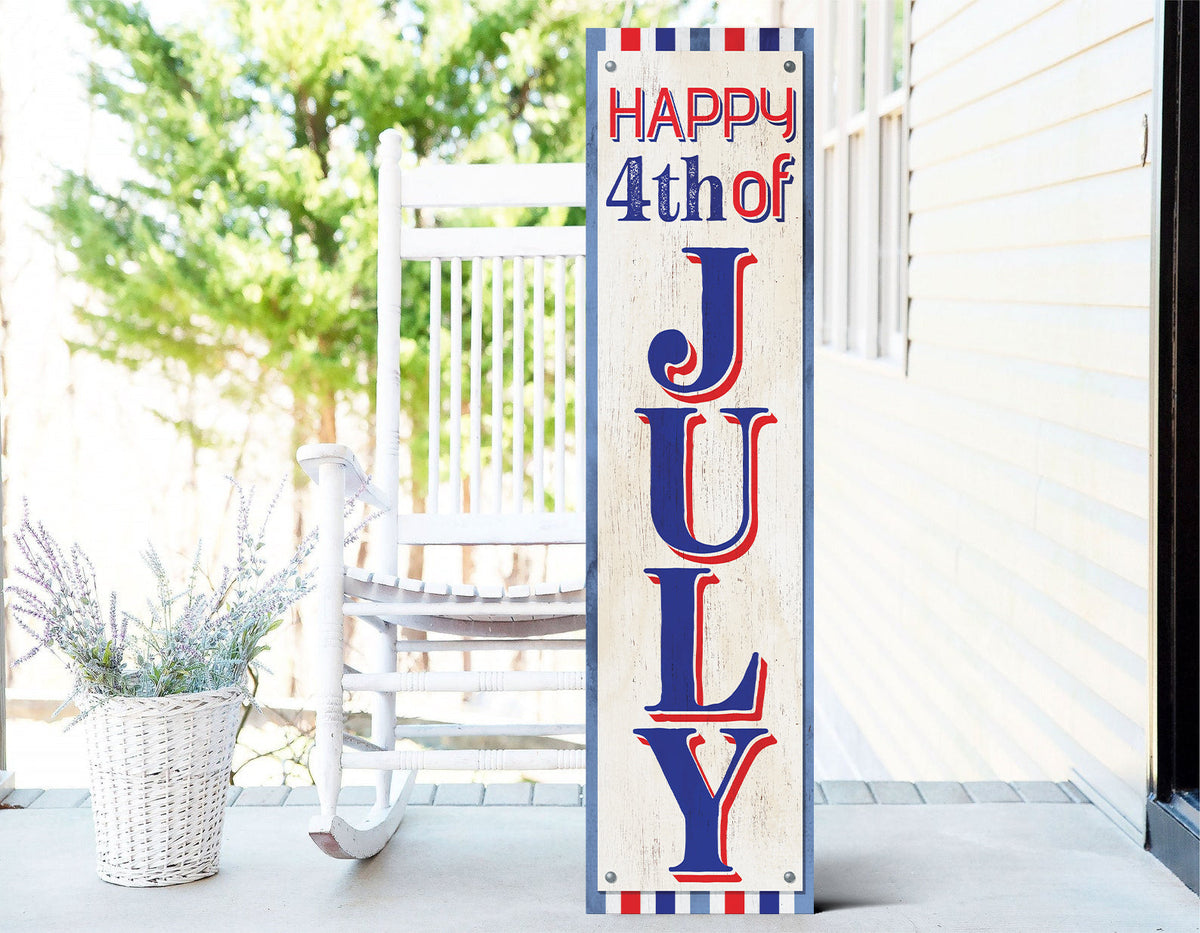 Celebrate the 4th of July with a Wooden Happy Porch Sign for Your Front Door | Handmade from High-Quality Wood