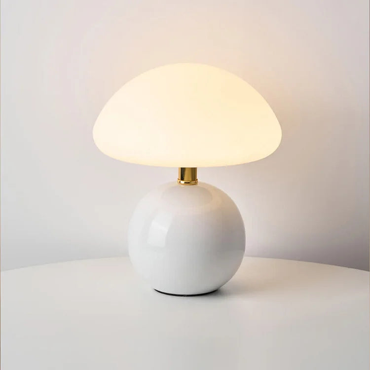 Mushroom Table Lamp French Cream Bauhaus Style Bedside Light