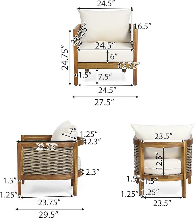Handcrafted Acacia Club Chairs- Set of 2