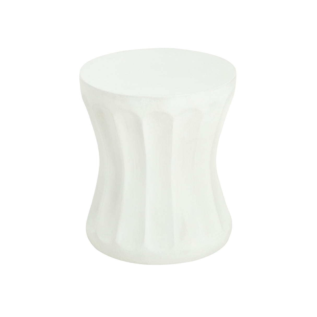 Outdoor Round Concrete Antique White Side Table