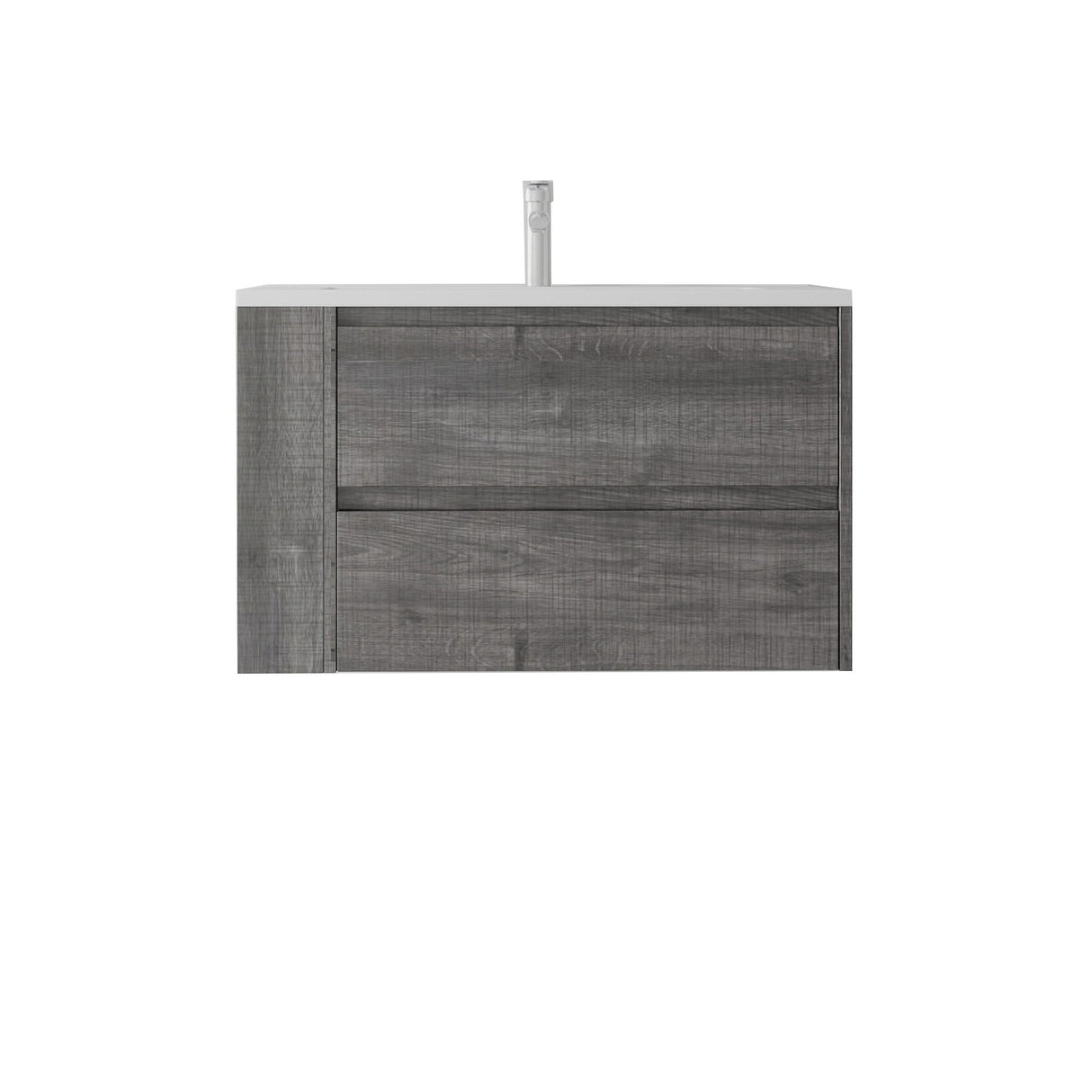 36 Inch Floating Bathroom Vanity with Sink, Soft-Close Door, Ceramic Sink, Plywood