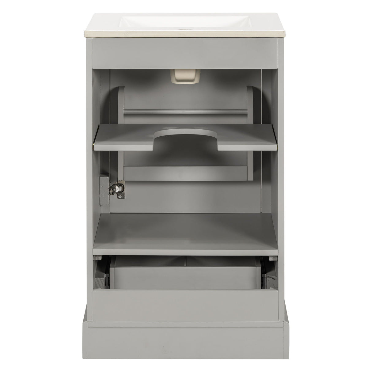 Bathroom Vanity With Sink, Soft Close Door, Adjustable U-Shaped Shelf