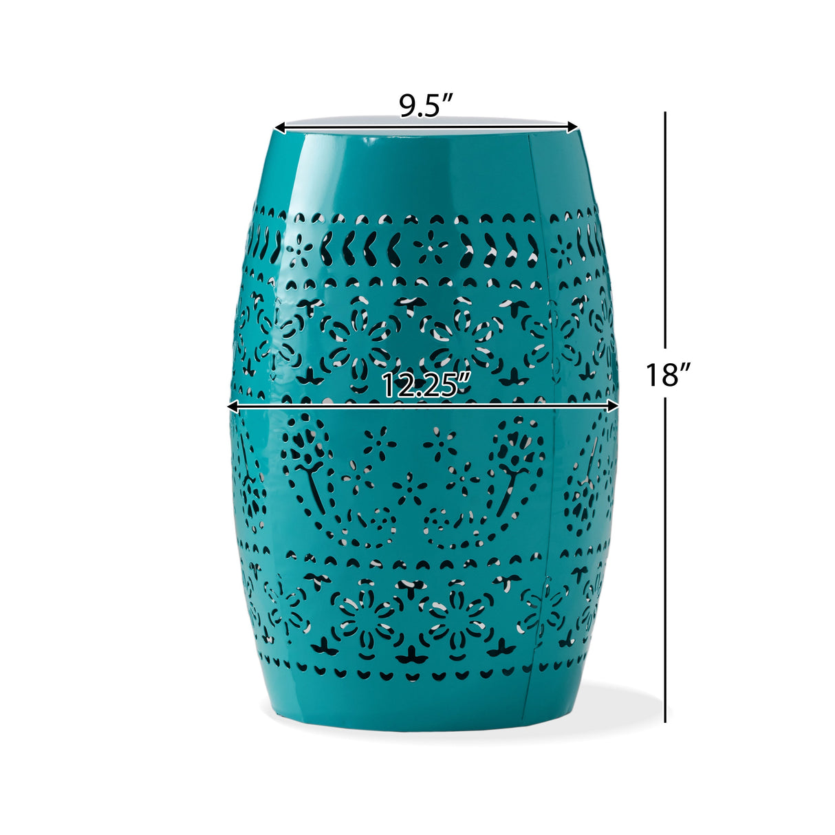 12' Outdoor Lace-Cut Side Table, Teal