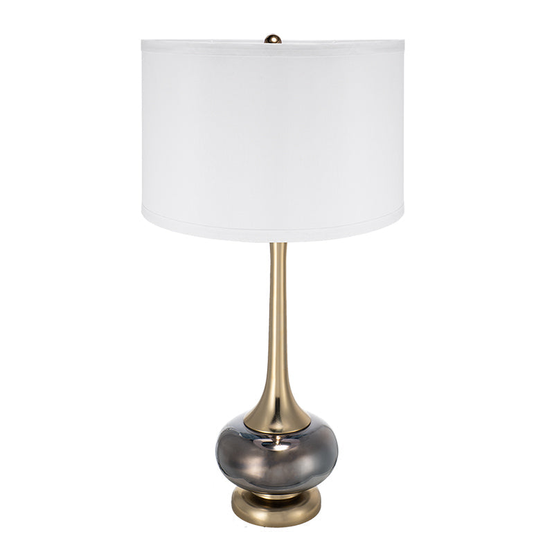 D15x29 Table Lamp with Glass Drum Shade