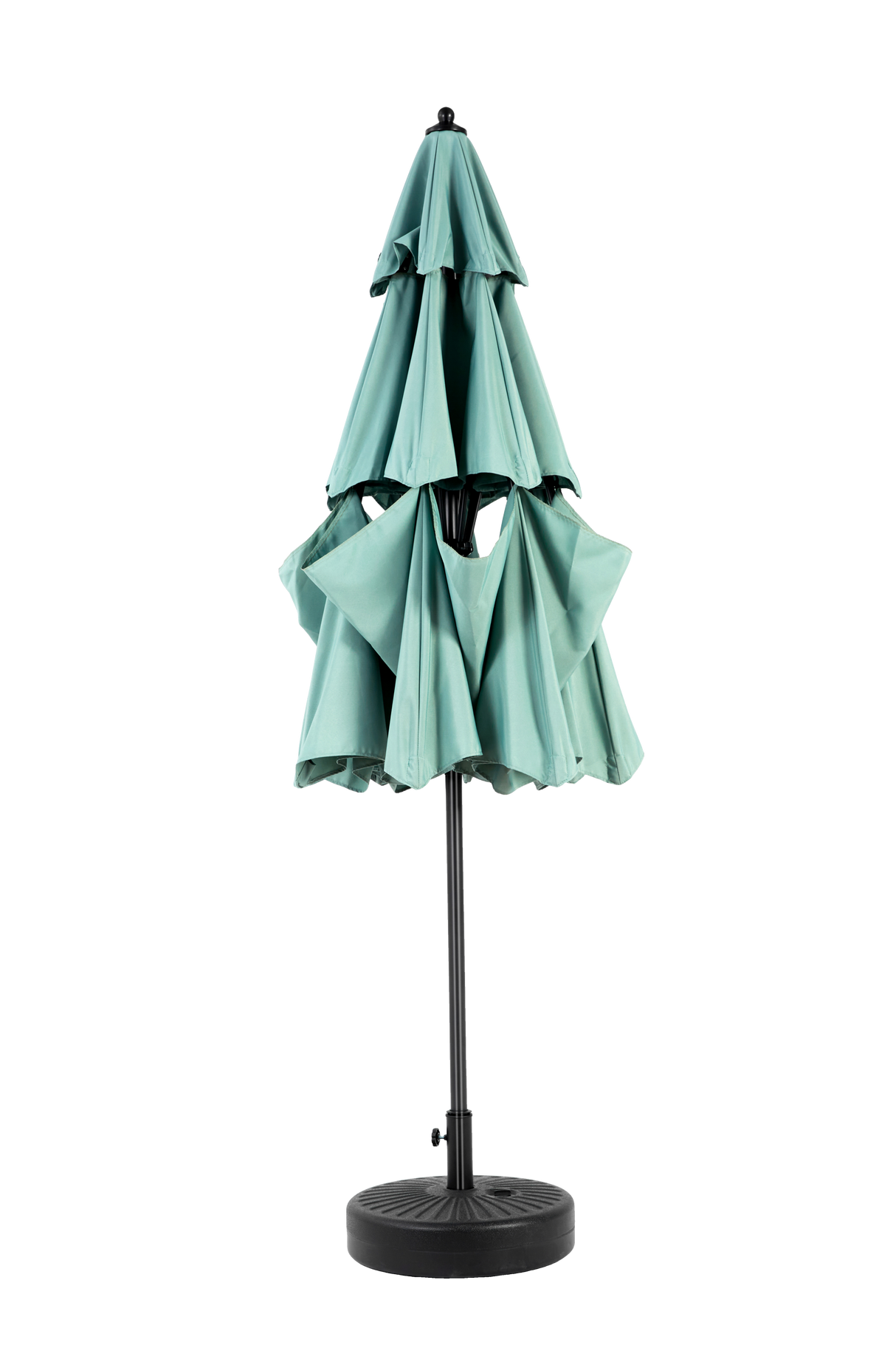 Aluminium 10ft 3 Tier Auto-Tilt Outdoor Patio Umbrella - Light Green