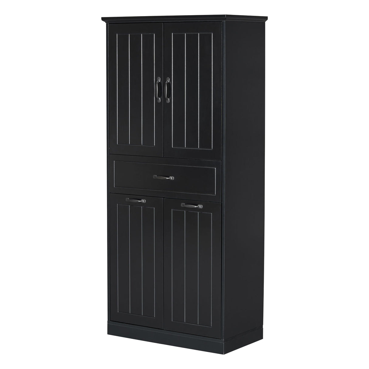 Modern Bathroom Storage Cabinet With Two Laundry Baskets, One Drawer, Adjustable Shelf
