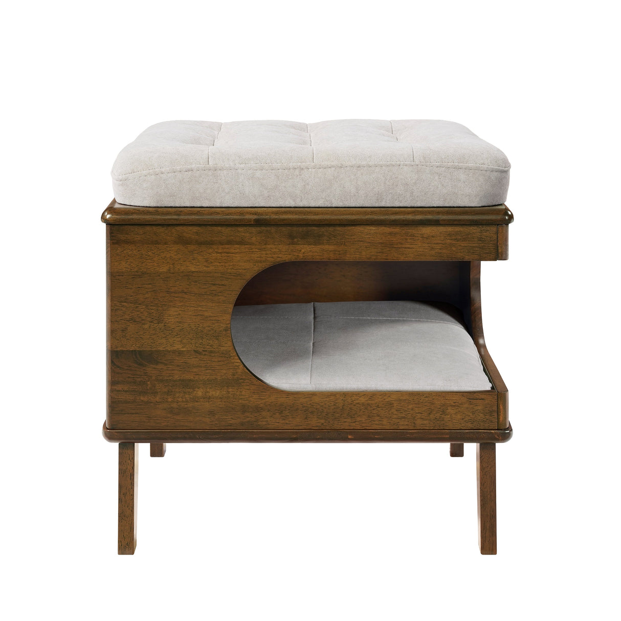 Letitia Rubber Wood Cat Bed Ottoman