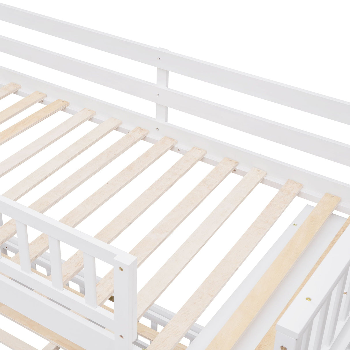 Bunk Bed With 6 Drawers And Flexible Shelves, Bottom Bed With Wheels
