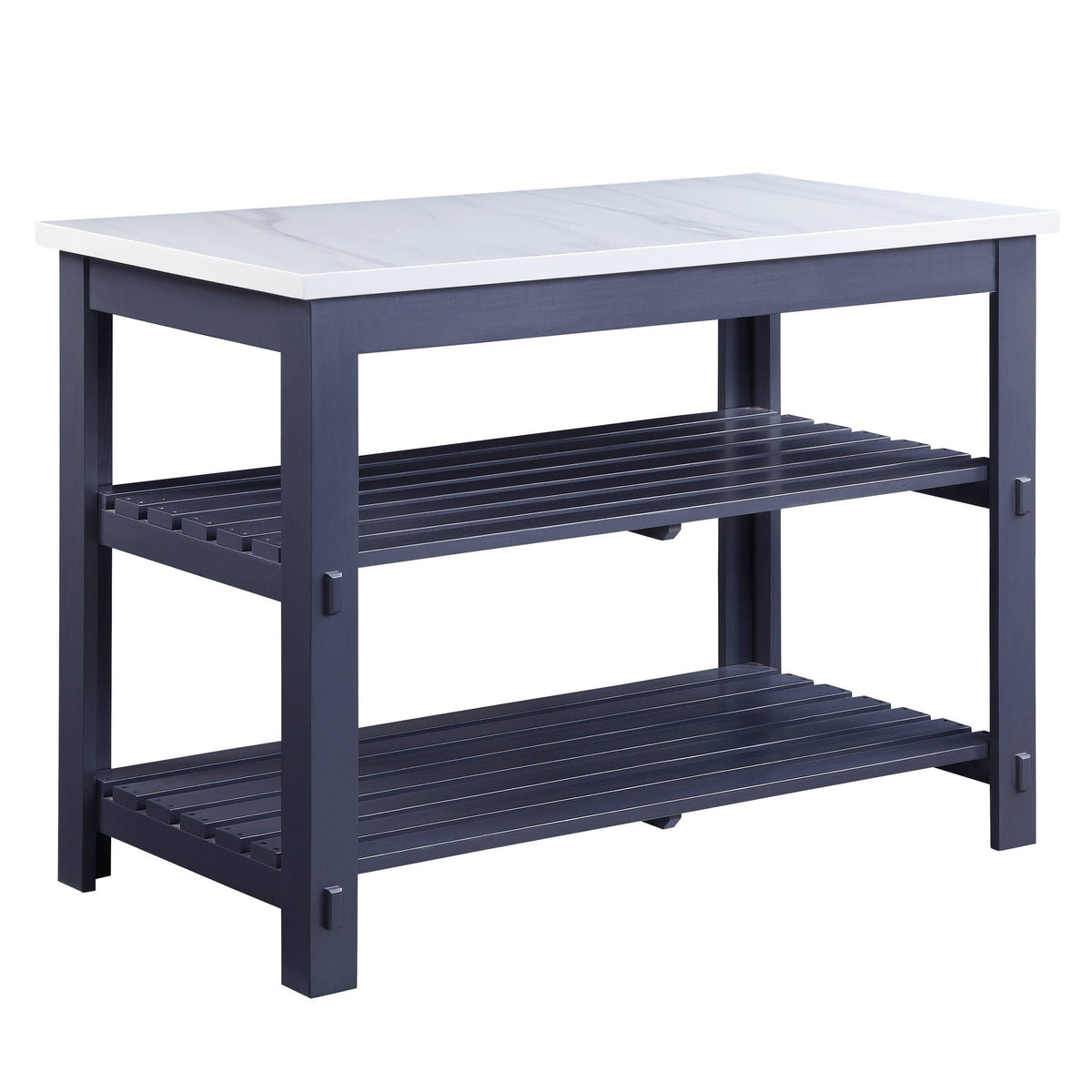 Enapay Marble Top Kitchen Island in Gray