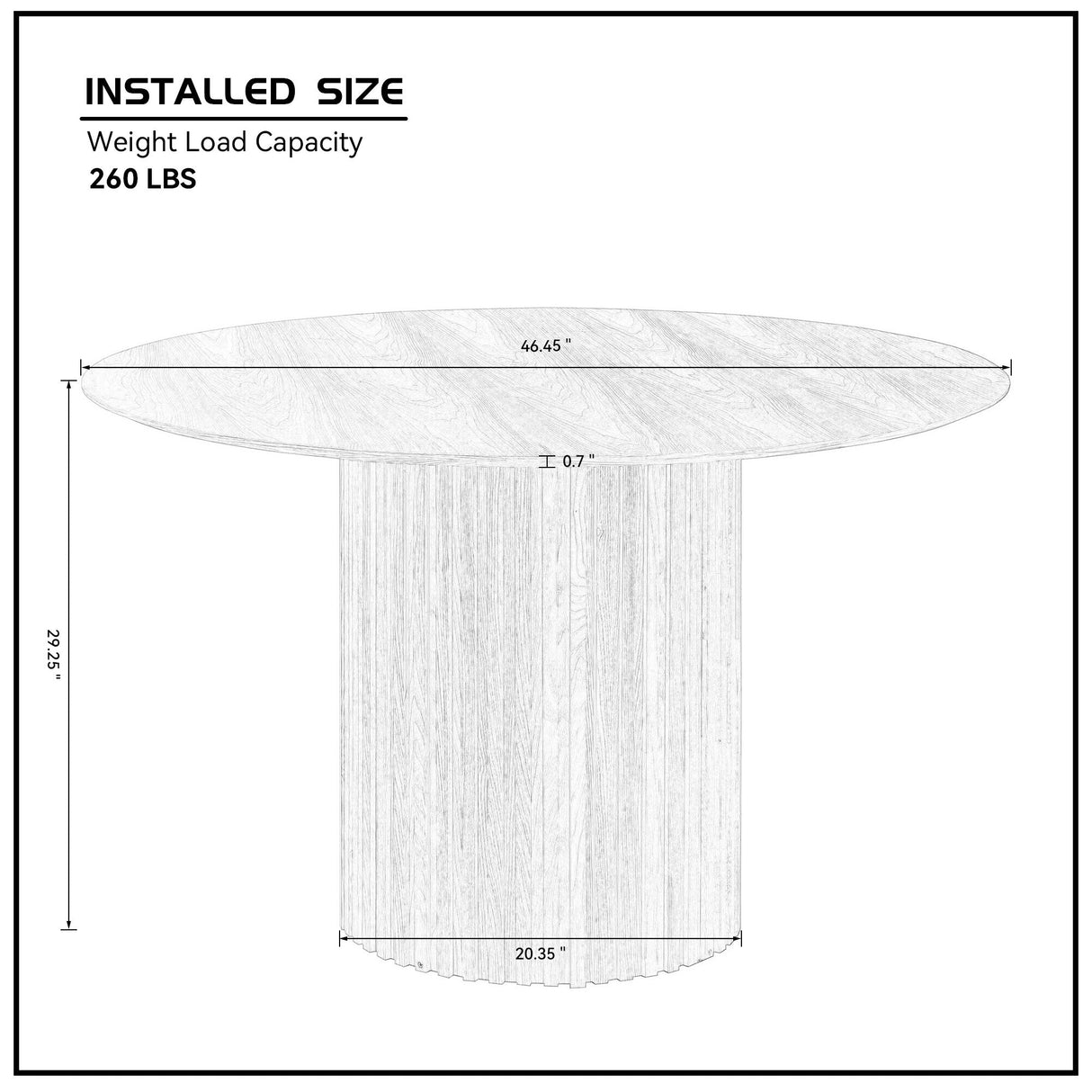 46.45 Inch MDF Dining Table for Dining Room