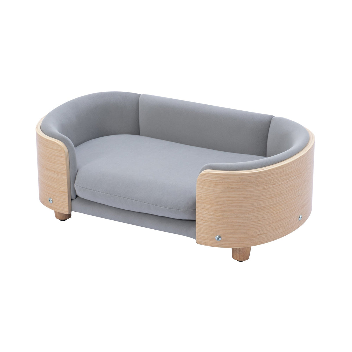 Scandinavian Style Elevated Dog Bed Pet Sofa With Solid Wood Legs
