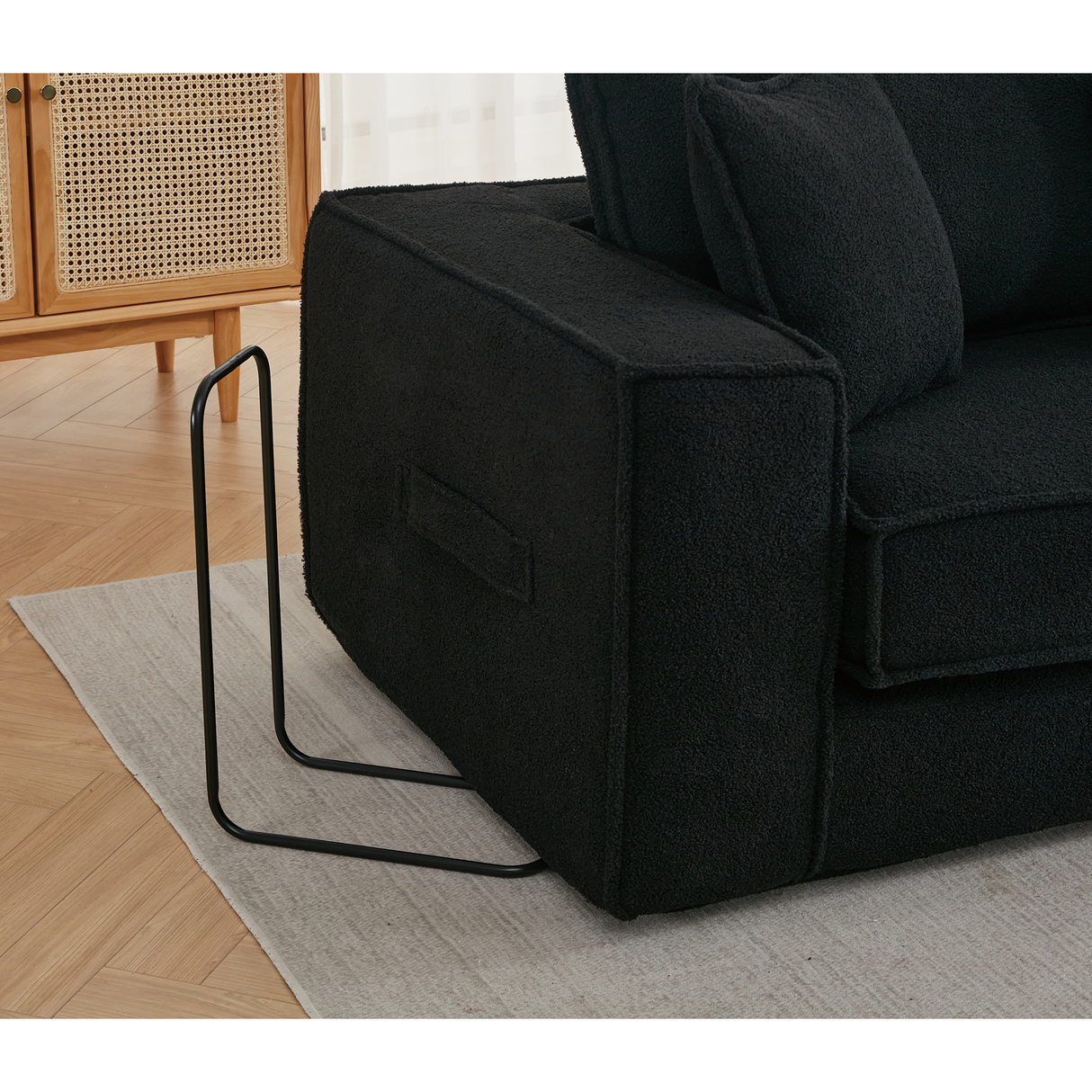 Folding Convertible Out Sleeper Sofa Bed 3-Seat Black