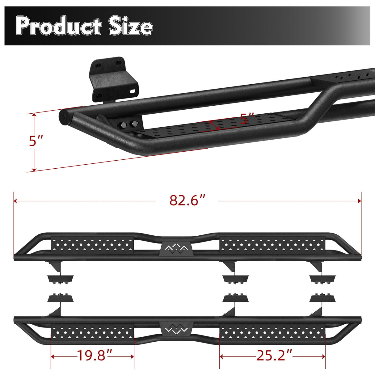 6" Running Boards Side Steps For 2015-2026 Ford F-150 Super Crew Cab