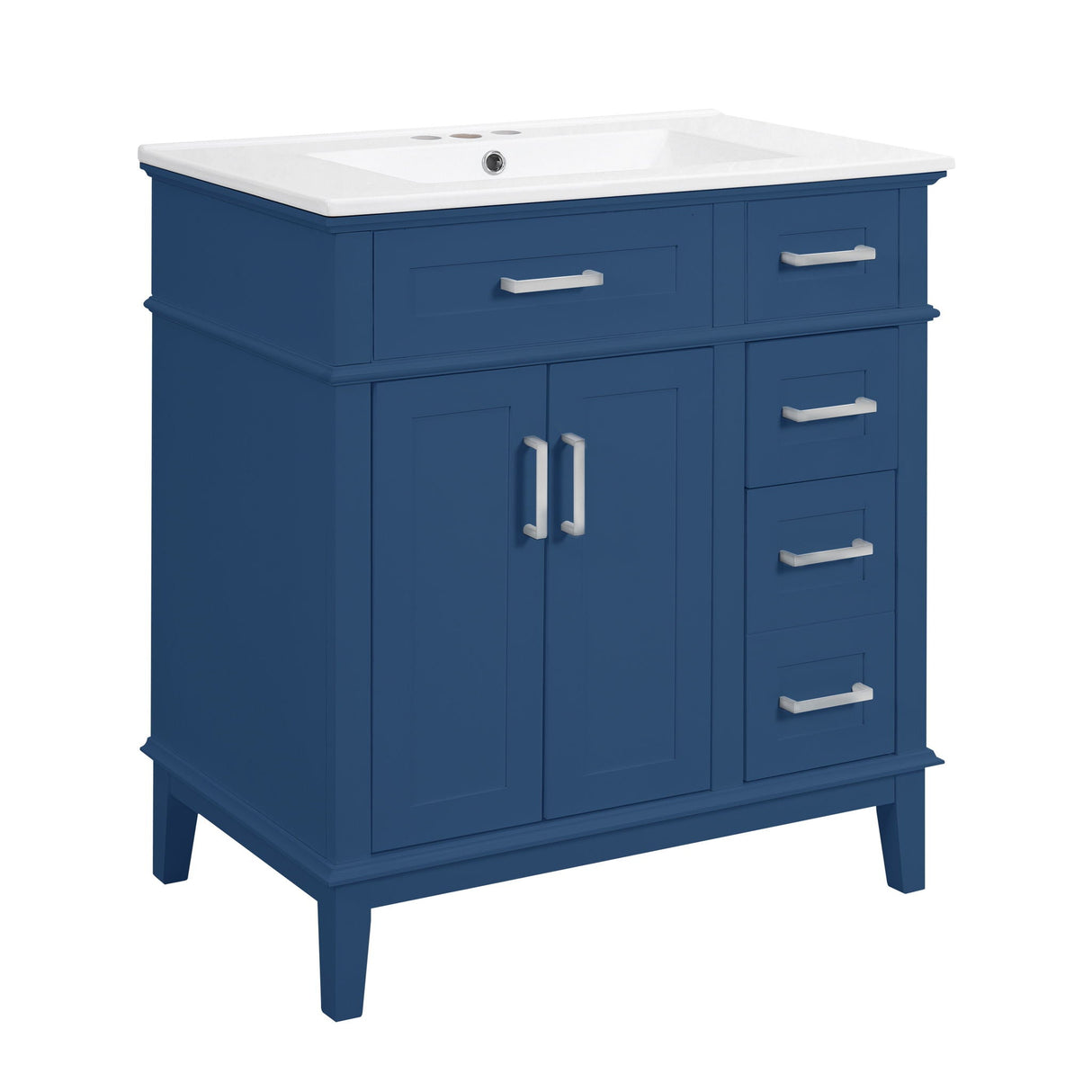 Modern Bathroom Vanity With Sink, Storage Cabinet, Soft Close Doors, Deep & Standard Drawers