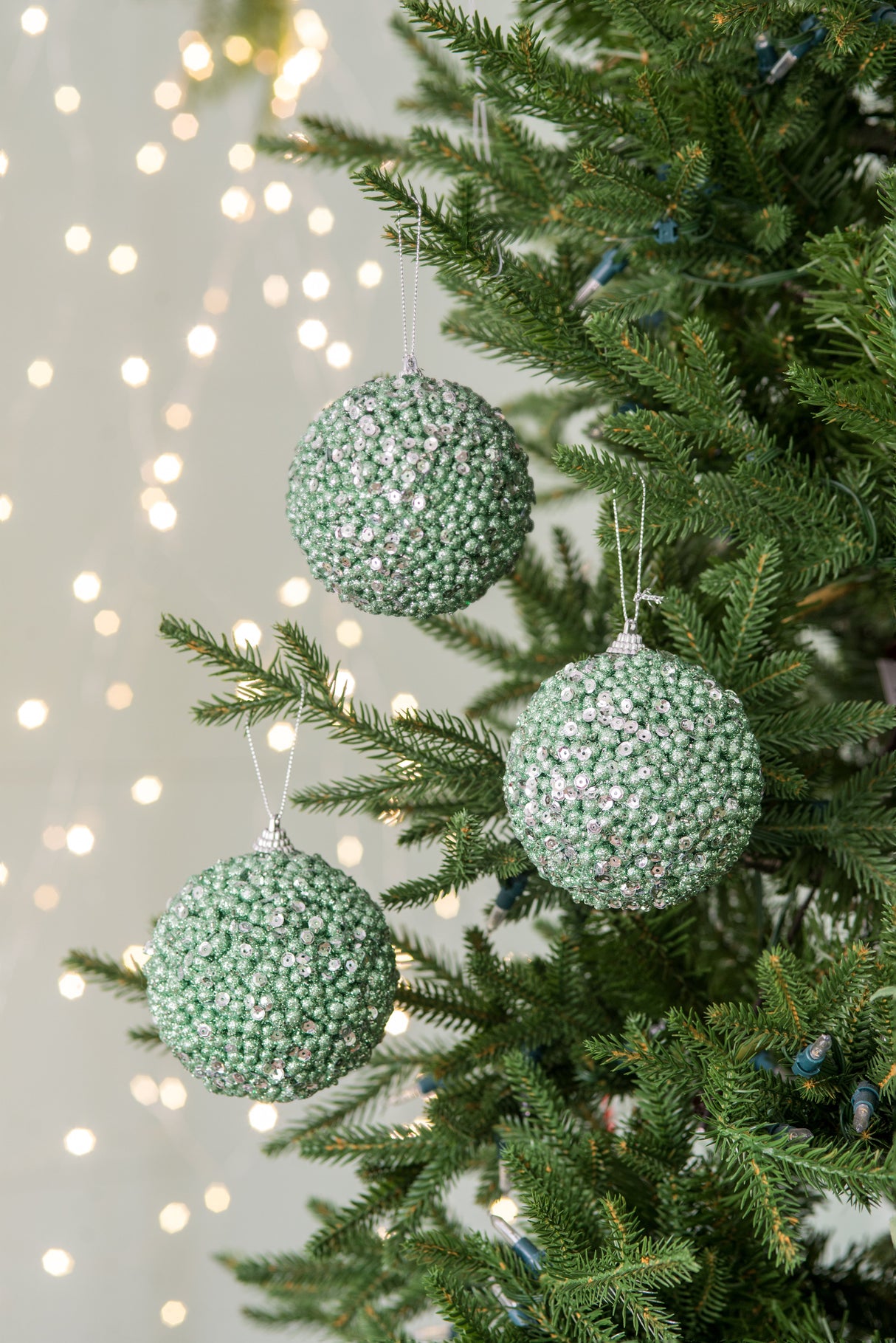 D3.9" Christmas Ball Ornaments, Set of 6