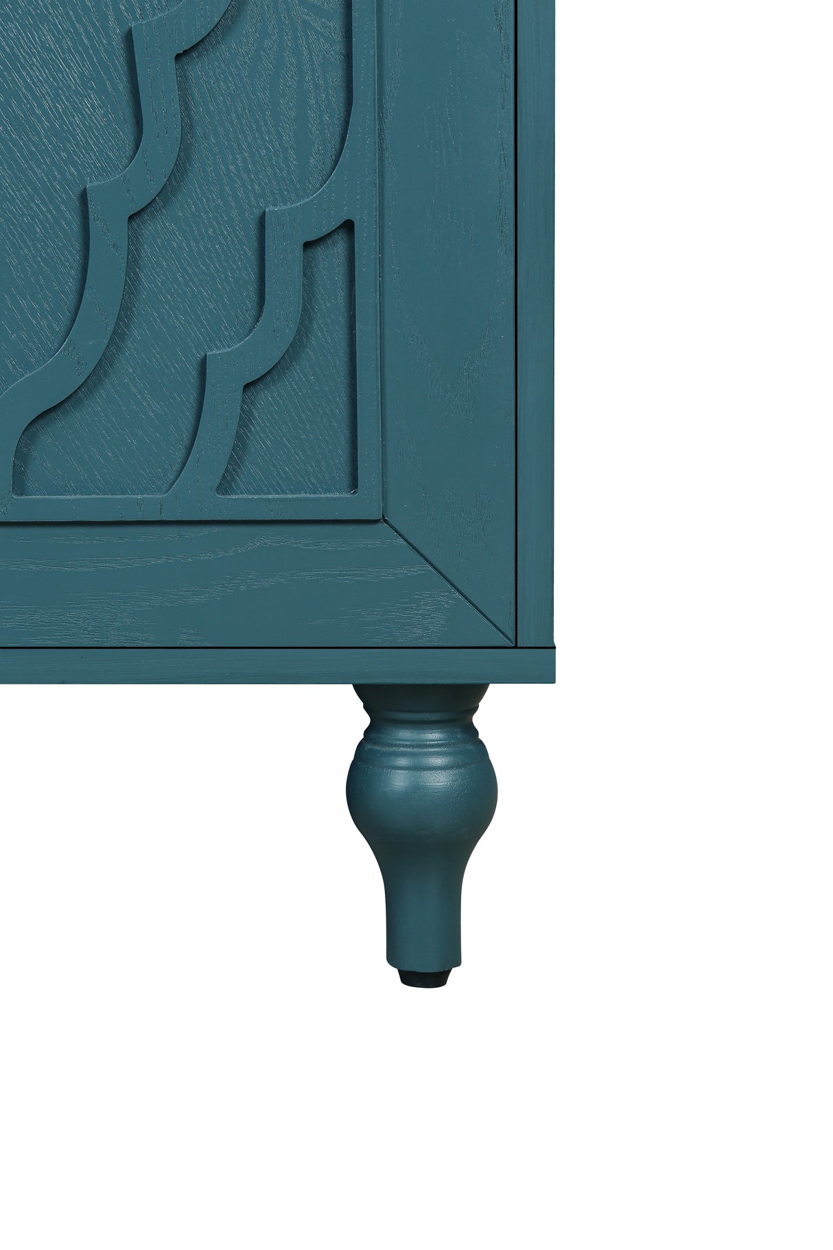 63'' Large Carved Flower Doors Storage Cabinet