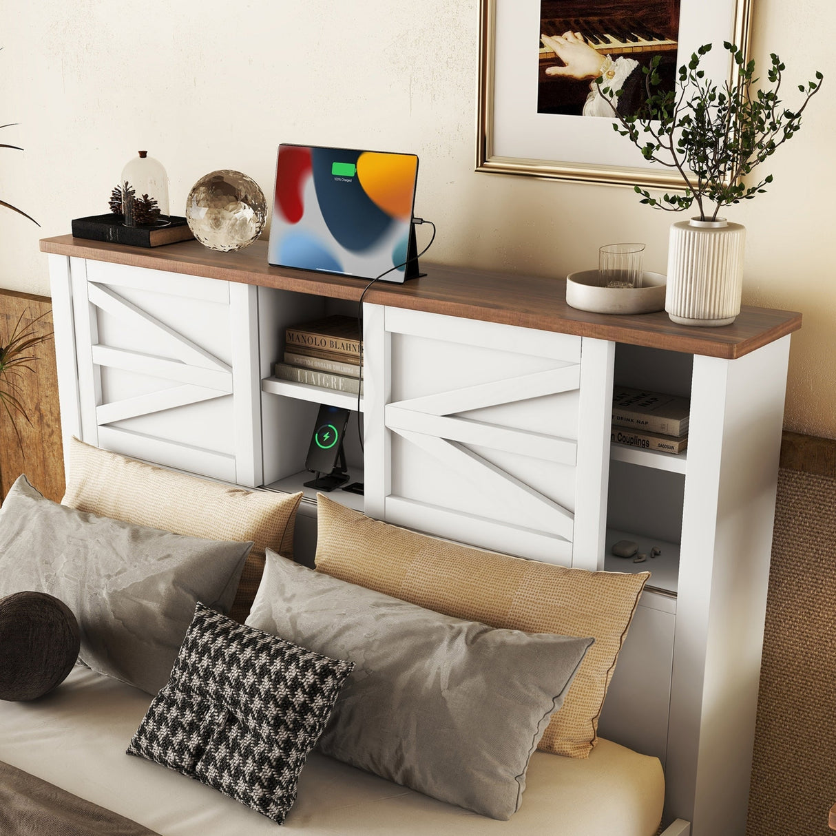 3-Piece Full Size Farmhouse Platform Bed Set with Storage