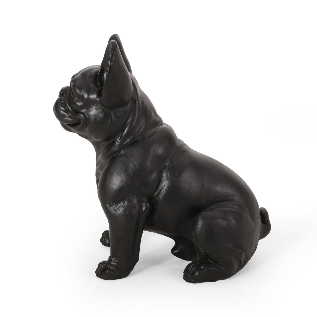 Dog Garden Sculpture, Outdoor French Bulldog Garden Statue, Matte Black