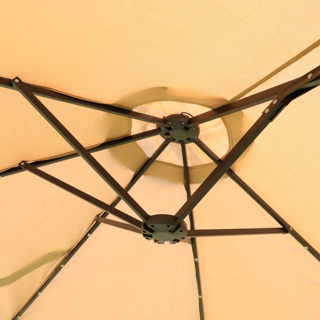 15x9ft Large Double-Sided Rectangular Outdoor Patio Market Umbrella - Taupe