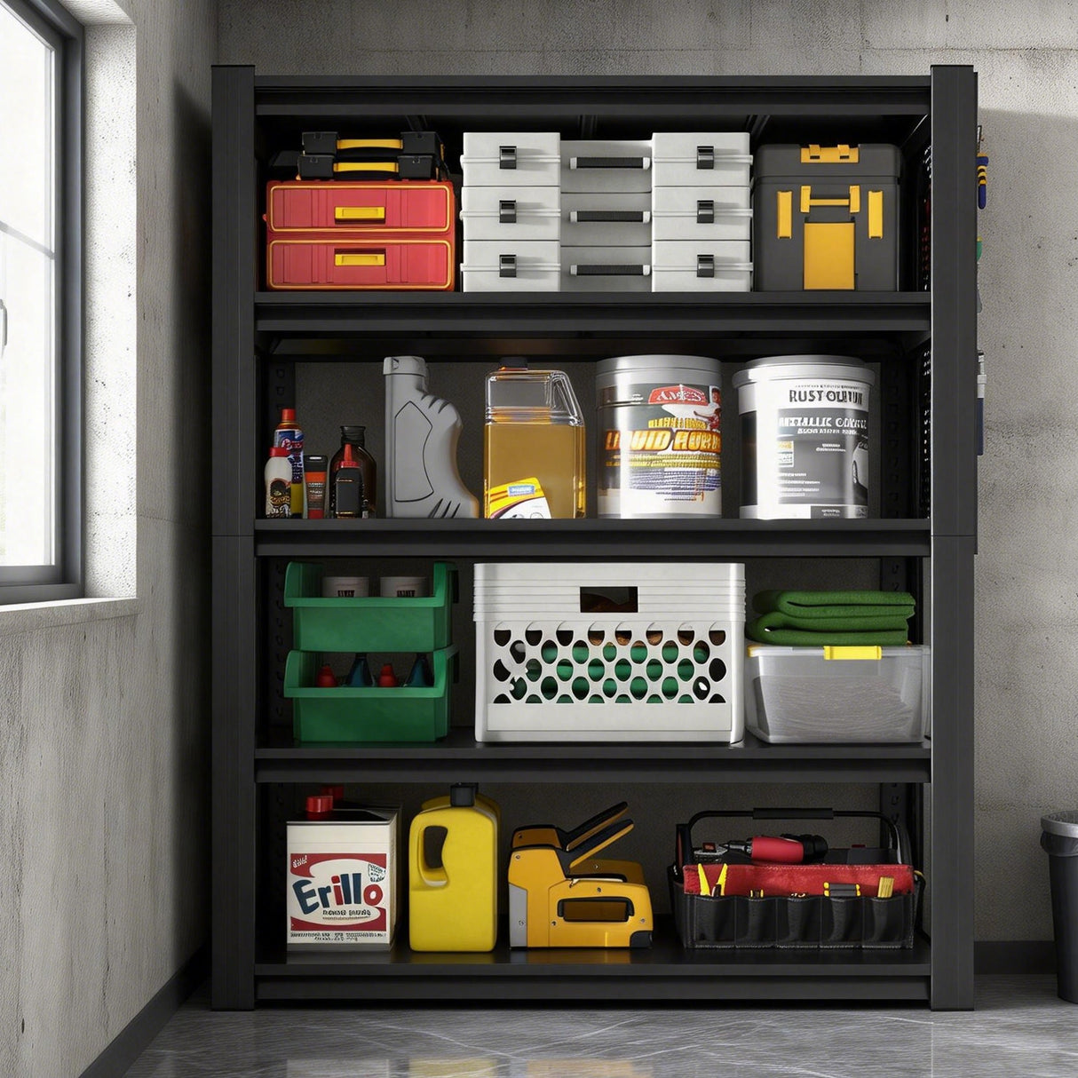 78"H 5-Tier Adjustable Heavy-Duty Storage Shelving Unit
