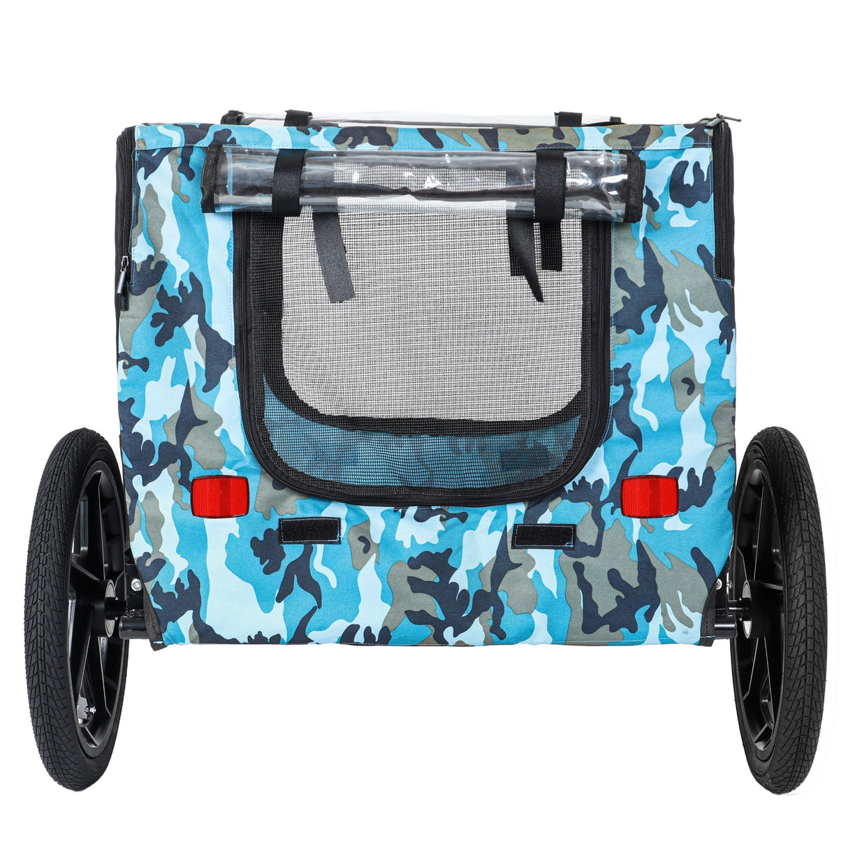 Outdoor Heavy Duty Collapsible Pet Bike Trailer with 16-Inch Wheels