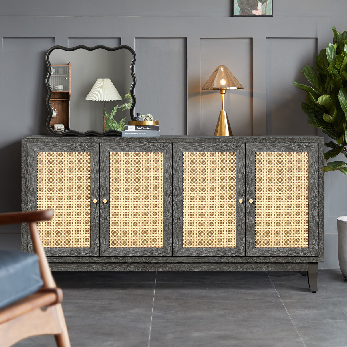 Opal-Handcrafted-Rattan-Door-Wooden-Sideboard-Sideboards