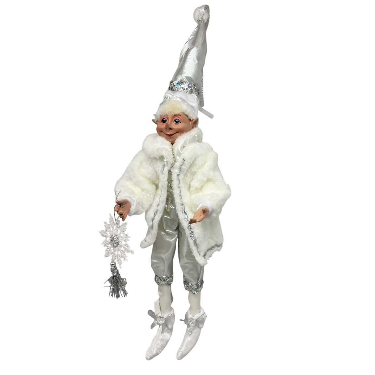 Posable Whimsical Winter Elf With Snowflake