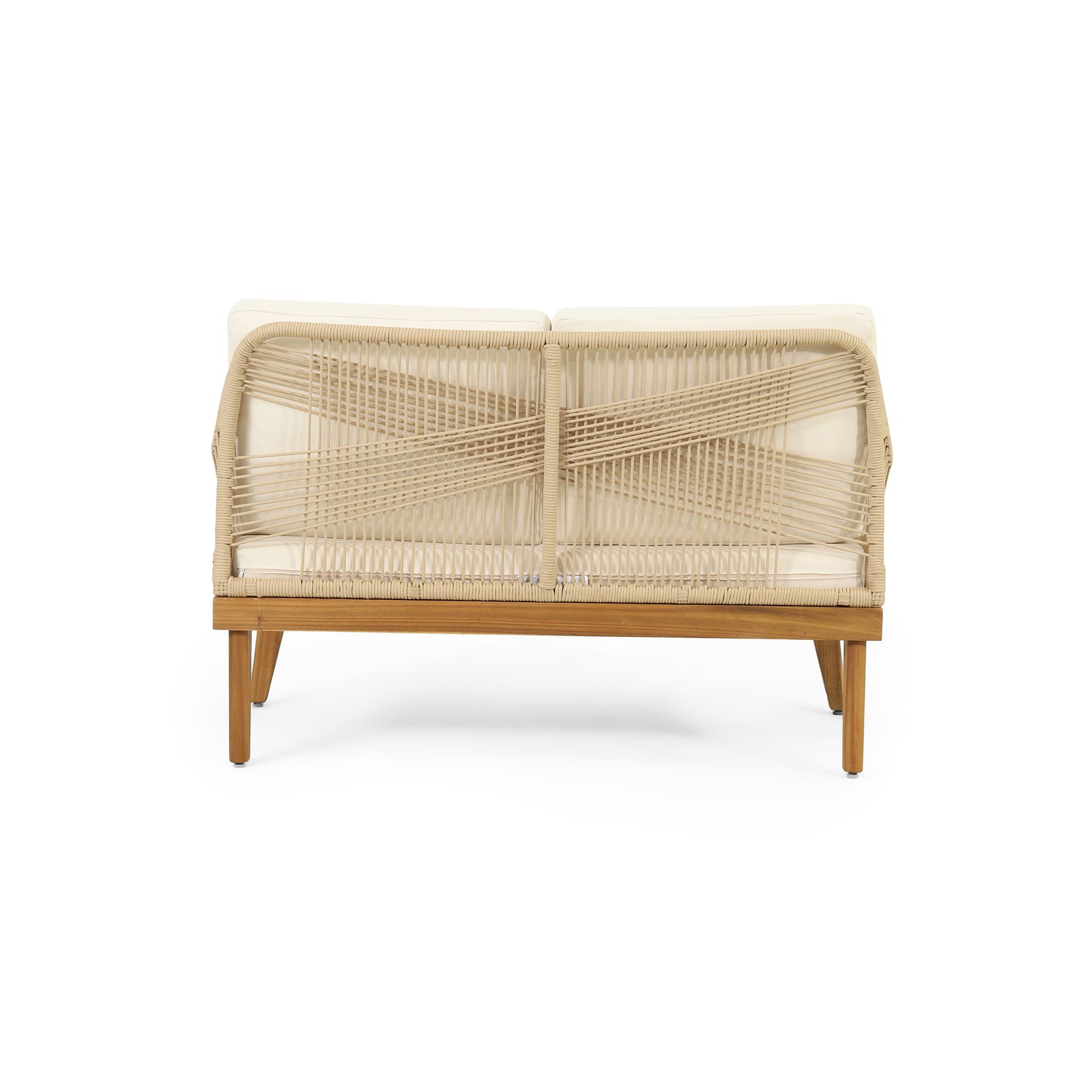 Anisa Acacia Wood & Woven Rope Outdoor Chat Set