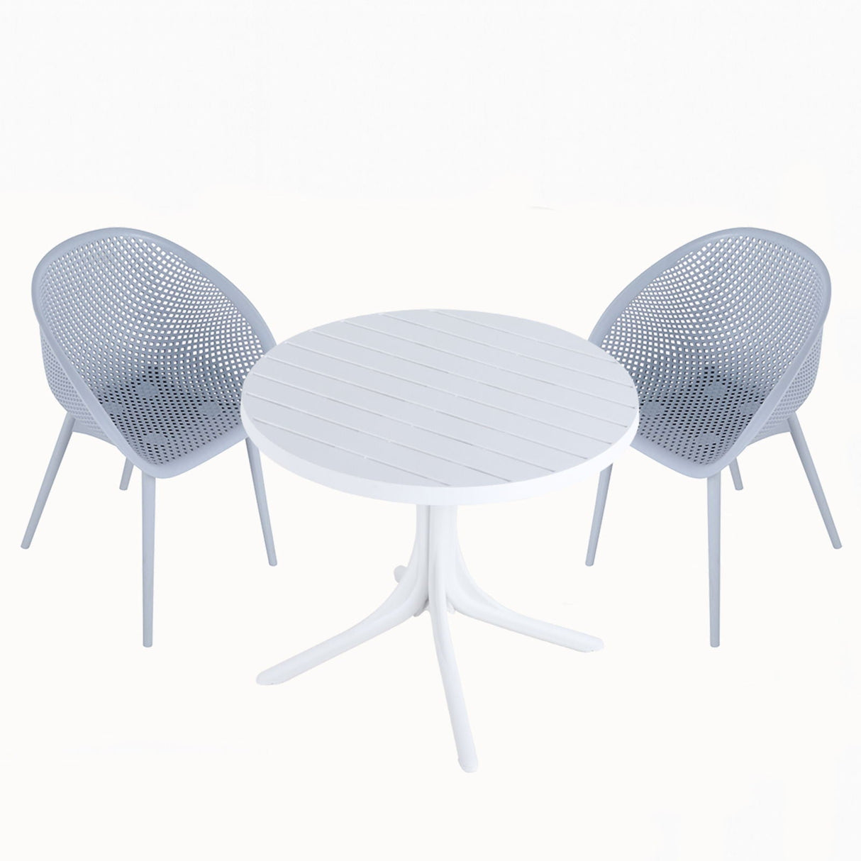 Modern Lounge Chair Set With Round Table