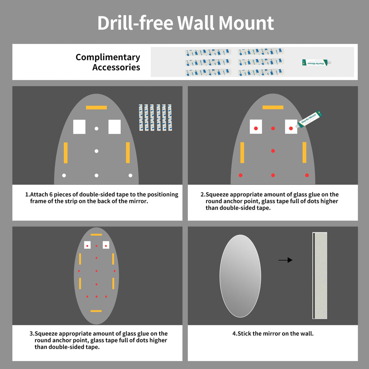 Modern Oval Full Length Wall Mirror