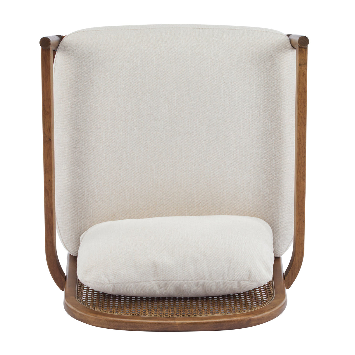 Elliston Rattan Backrest Solid Wood Accent Chair with Cushions Set of 2