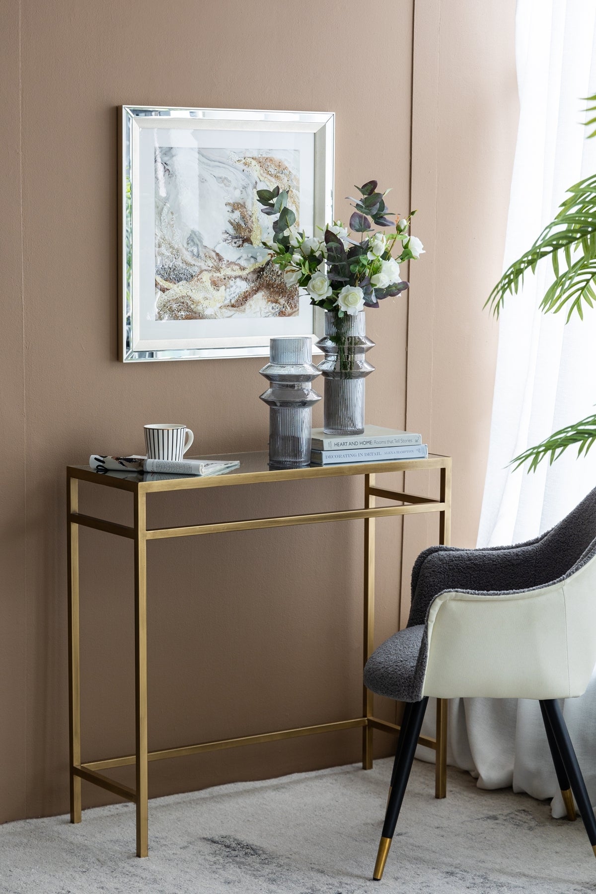 D5.9x11.8'H Fluted Accent Vases with Ribbed Design, Set of 2