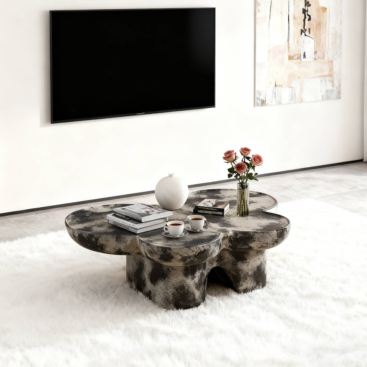 Butterfly Design Style Coffee Table – Imitation