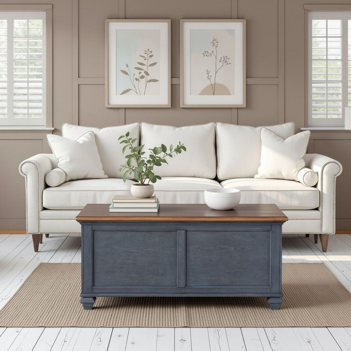 Lift-Top Coffee Table - Blue