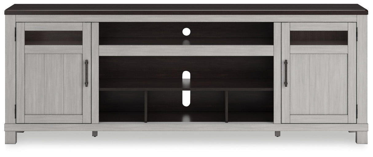 Darborn - XL TV Stand W/Fireplace Option - Gray / Brown