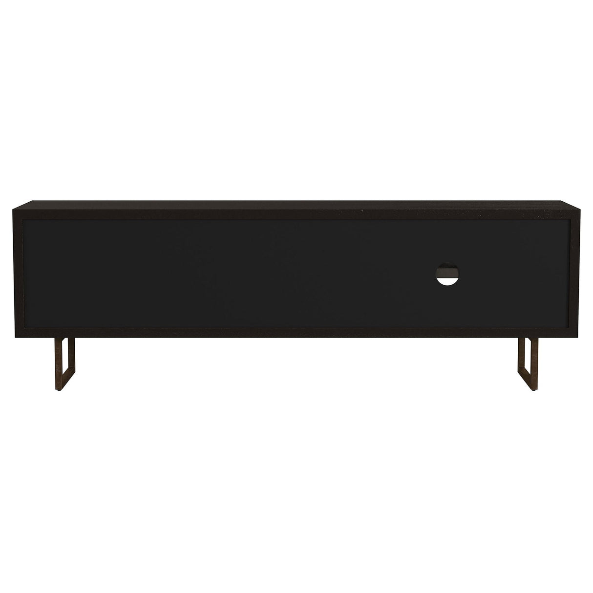 Manaya - 2 Door Stand With Open Shelving And Hidden Storage - Charcoal Black