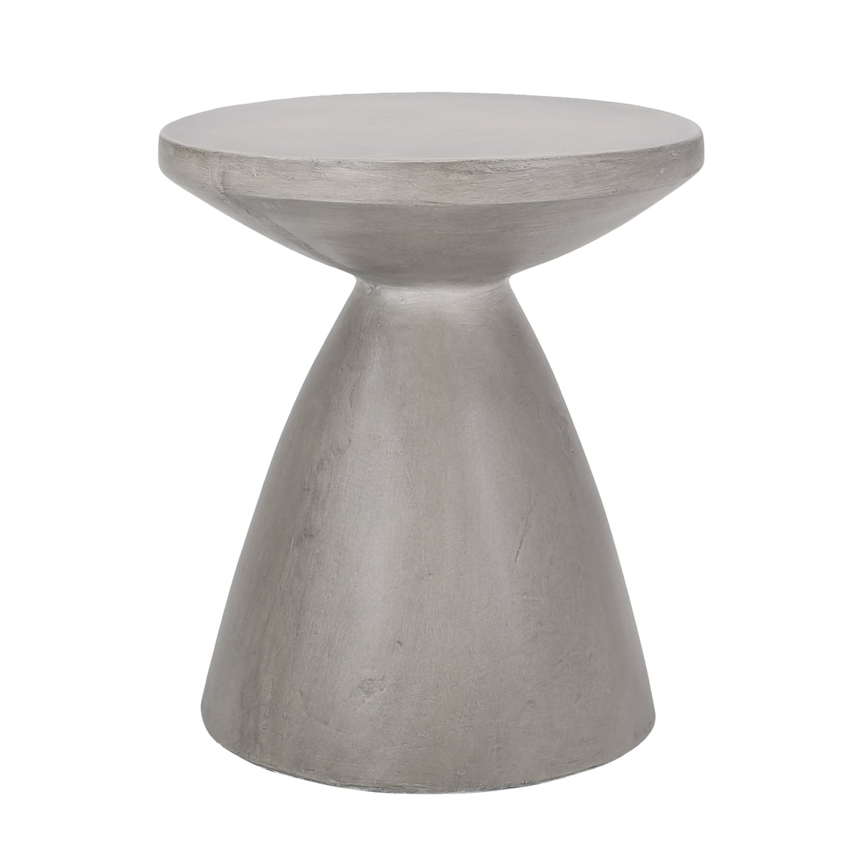 Modern Outdoor Lightweight Concrete Side Table with Hourglass Design