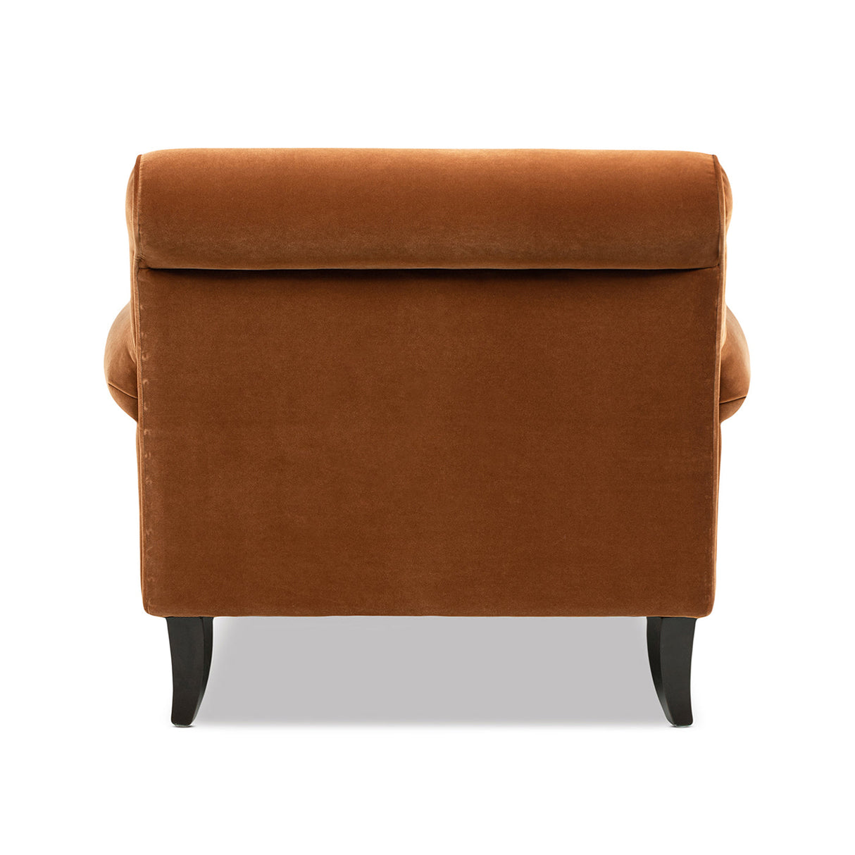 Alana 38' Lawson Accent Arm Chair Metal Casters, Burnt Orange Performance Velvet