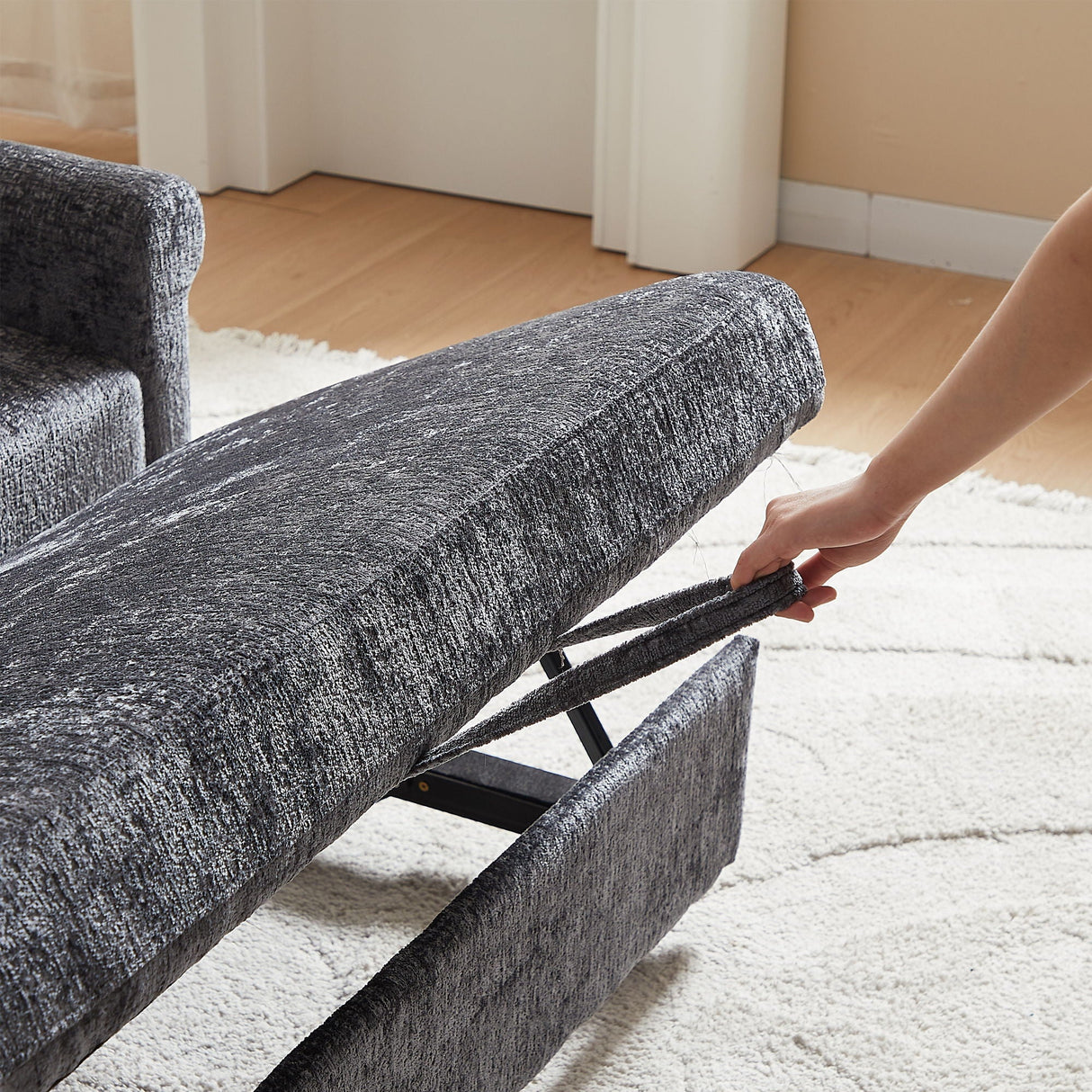 Loveseat Sofa Bed, Pull - Out Couch Sleeper & 2 Pillows